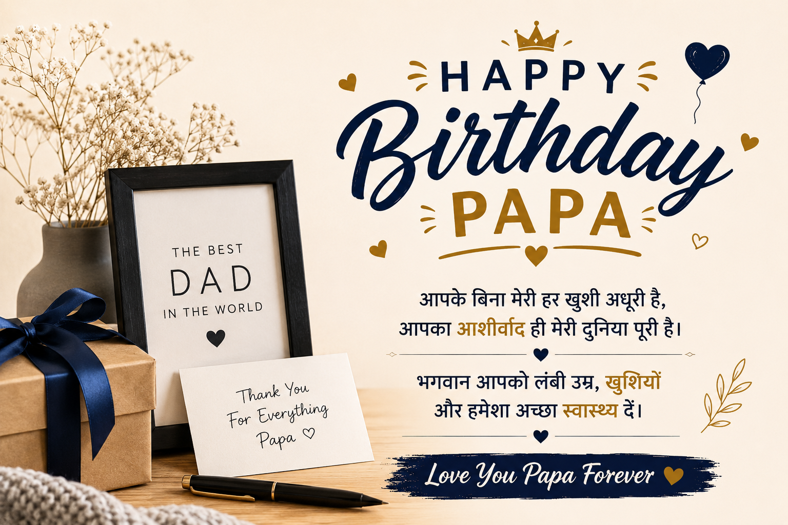 Happy Birthday Papa Wishes in Hindi