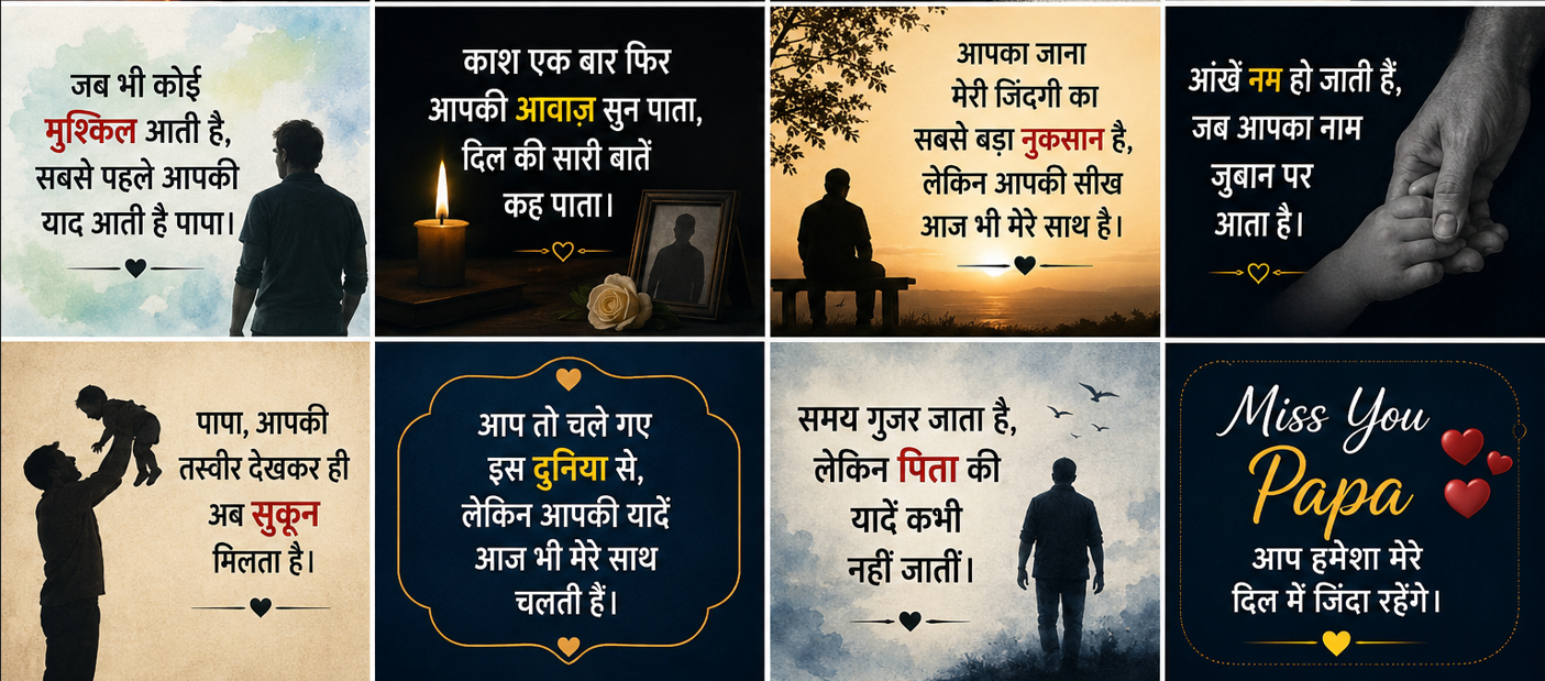 Miss You Papa After Death Shayari in Hindi
